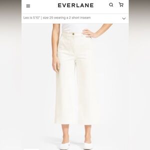 Everlane Cropped Wide Leg Short Length (23.5” inseam) - Bone colorway, Size 00